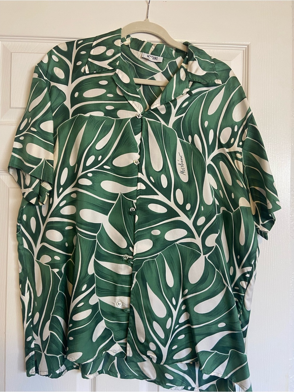 Authentic Y2K Moschino Monstera palm leaf Resort 17/43 (xl)